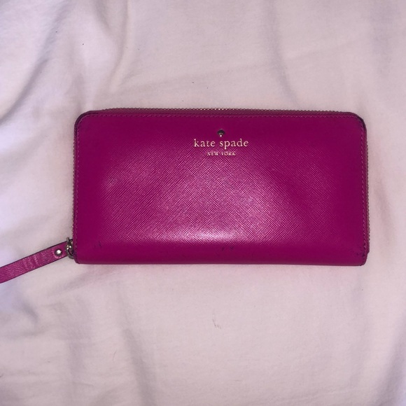 kate spade bright pink wallet